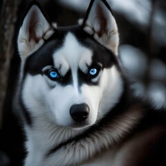 Siberian husky blue eyes full body photographic black eye patches cute 