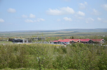 Icelandic village in the mountains