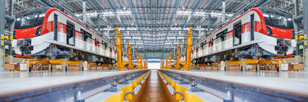 Sky train or depot maintenance plant. Red Line train Bang Sue Grand Station in Bangkok, Thailand.