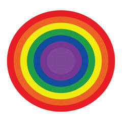 Isolated rainbow icon on a white background, Vector illustration. Target circle in archery. Dartboard with rainbow colors.