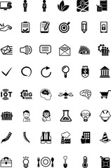 Fototapeta premium A collection of various icons required for design. Simplified black and white icons