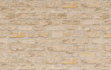 Yellow stone wall. Background textures. 3d rendering.