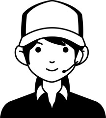 Delivery Woman shipping girl avatar User person people service Semi Solid Transparent