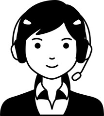 Service call center Womaan girl avatar User person people Semi Solid Transparent