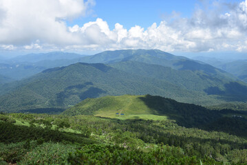 Fototapeta na wymiar Climbing Mt. Hiuchi in Oze from Miike, Fukushima