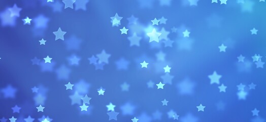 Fototapeta na wymiar Abstract blue background with stars and bokeh