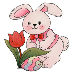 bunny with flowers
