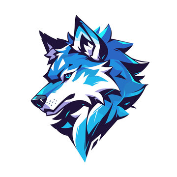 Wolf head vector art, isolated in white background, simple vector illustration. Design for, stickers, t shirts, game mascot sport logo. Character for sport and gaming logo concept. White background.