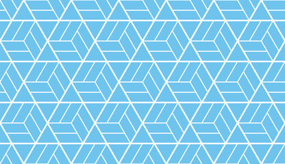 The geometric pattern with lines. Seamless vector background. White and blue texture. Graphic modern pattern. Simple lattice graphic design