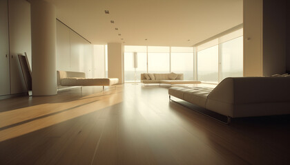 Fototapeta premium Modern luxury living room with comfortable sofa and elegant decor generated by AI