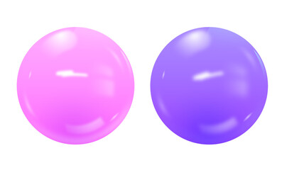 Realistic flowing glossy spheres collection