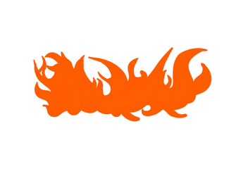 orange flame shape on a white background