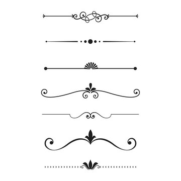 Set of ornamental decorative element and divider hand drawing collection