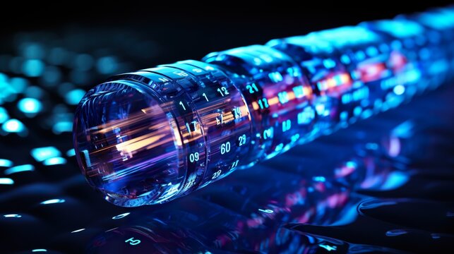 Fiber optic cable with binary codes, generative AI