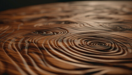 Fototapeta na wymiar Abstract wood plank flooring design with textured circle backdrop generated by AI