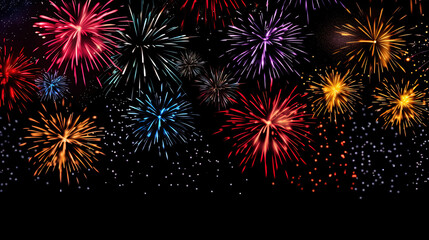 Fototapeta premium Happy New Year background. Fireworks background