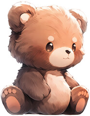 cute brown baby teddy bear illustration