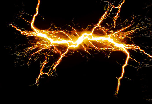 Rayo o energ&iacute;a en distintos colores sobre fondo negro