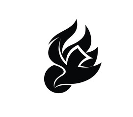 Holy Spirit Silhouette Fire Logo, art vector design
