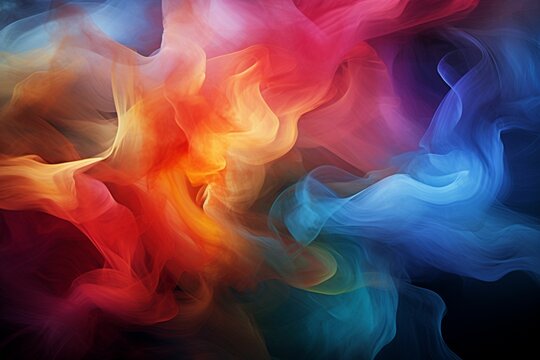 Painting with abstract smoke figurs, generative IA
