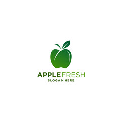 simple apple logo template vector in white background
