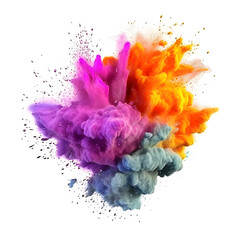 Fototapeta premium Colorful holi paint color powder festival explosion. Generative AI