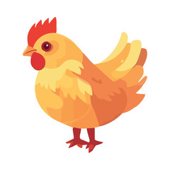 Cute yellow baby chicken standing