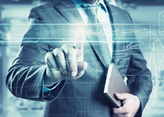 abstract hi tech background, science or infospace hologram, business or technical concept created with generative ai technology