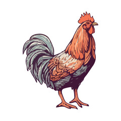 Young bird standing in free range farm