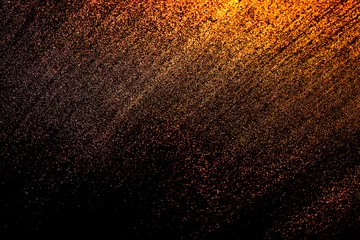 Wall murals Macro photography Black dark orange red brown shiny glitter abstract background with space. Twinkling glow stars effect. Like outer space, night sky, universe. Rusty, rough surface, grain.