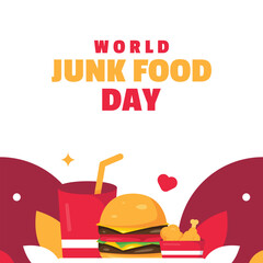 Junk Food Day Flat Illustration event