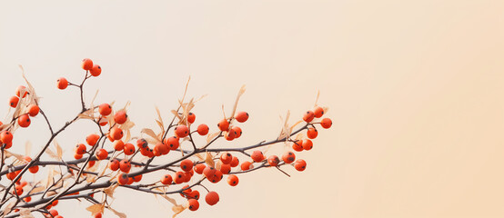 a tree with orange berries hanging off it's branches Generated by AI