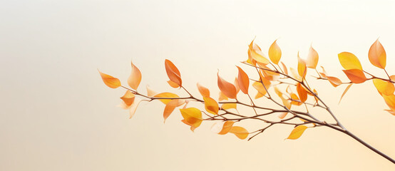 an image of tree branches with yellow leaves Generated by AI