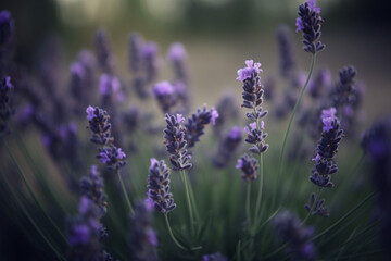 Naklejka premium closed-up lavender in the field