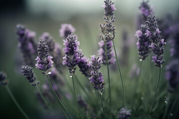 Fototapeta premium closed-up lavender in the field