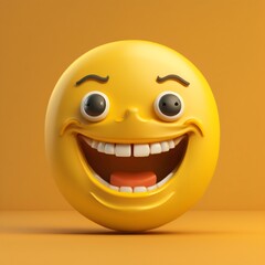 Fototapeta premium 3d illustration of emoji icon smile made with Generative AI