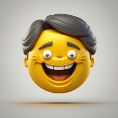 Fototapeta premium 3d illustration of emoji icon smile made with Generative AI