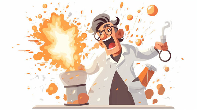 科学者が実験に失敗して大爆発 Mad scientist failed his experiment and exploded. Created by generative AI