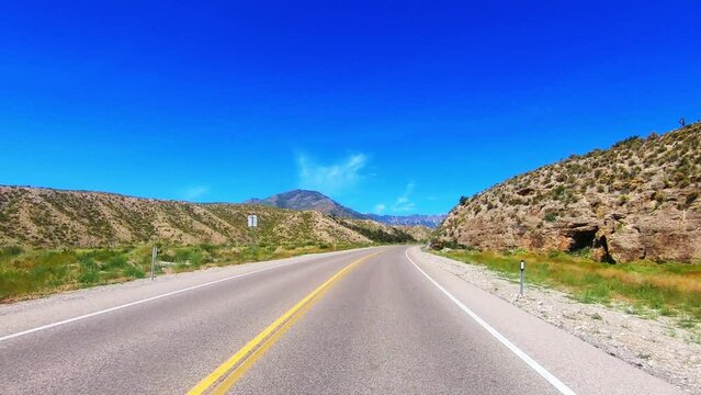 Highway 157 to Mount Charleston in southern Nevada in aerial views
