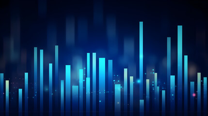 candlestick chart of stock market, a light navy and dark blue background, soft gradients Generative AI