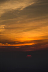sunset with beautiful sky