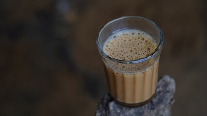 Fresh Milk Tea, Black tea Chai traditional beverage.  Tea good in winter for immunity boosting. The...