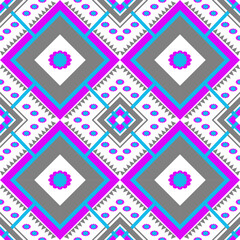 seamless pattern design in geometric shapes use purple,blue and gray on white background. For wallpaper , fabric,carpet, paint and clothing.