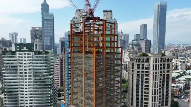 Construction site in the city.