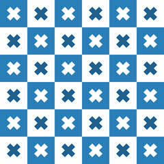 Navy blue cross pattern. Cross vector pattern. Cross pattern.  Seamless geometric pattern for clothing, wrapping paper, backdrop, background, gift card, decorating.