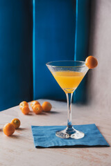 citrus martini with golden berry