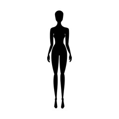 Front view woman body fashion template. Female mannequin for fashion designs. Vector illustration isolated in white background