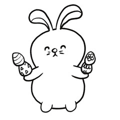 Rabbit Easter hand drawn 