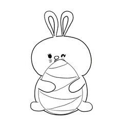 Rabbit Easter hand drawn 