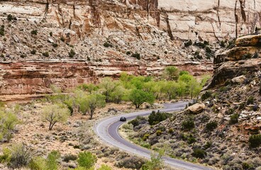 road in the mountains in Capitol Reef National park